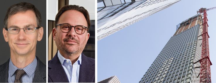 Grubb Properties's Clay Grubb (clockwise from top left), Maxim Capital Group's Adam Glick, Skylight Real Estate Partners' Gavin Evans, and Greenbarn Investment Group's David Welsh, and 8 Carlisle Street.