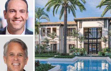 Rockpoint's Dan Domb (top), Kolter Group's Bobby Julien, and a rendering of The Sutton in Palm Beach Gardens, Fla.
