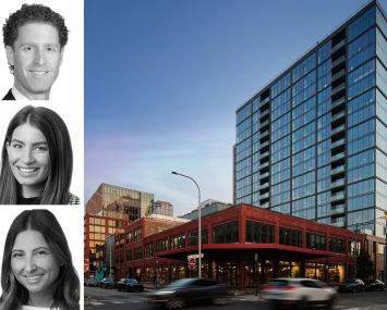 JLL's Danny Kaufman (top), Medina Spiodic (center) and Rebecca Brielmaier, and Arthur on Aberdeen at 210 North Aberdeen Street, Chicago.
