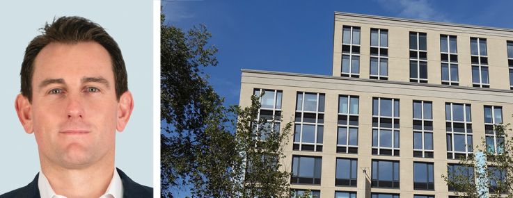 CBRE's Doug Middleton (top) and Ariel Aber, and 409 Eastern Parkway, Brooklyn.