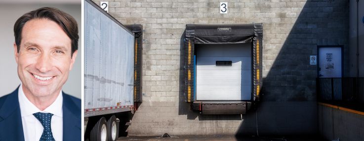 Longpoint Partners' Dwight Angelini and a warehouse loading bay.
