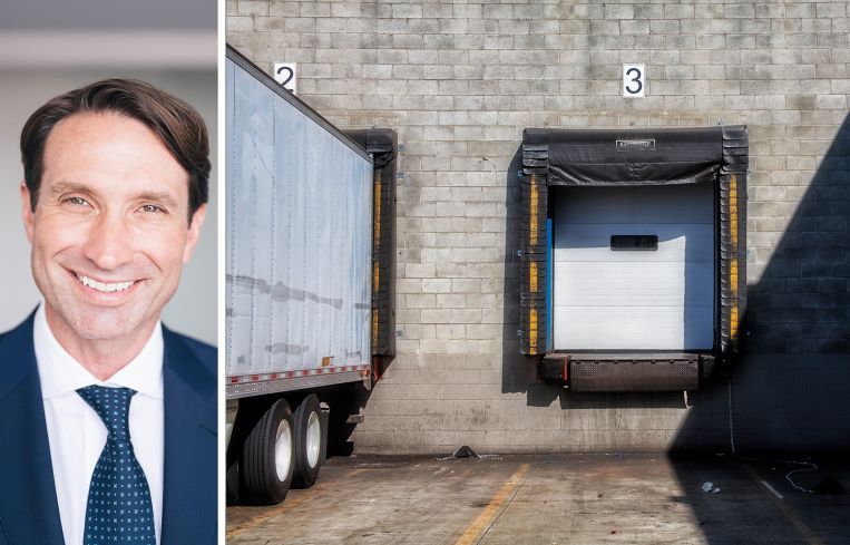 Longpoint Partners' Dwight Angelini and a warehouse loading bay.