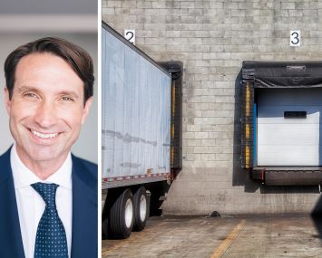 Longpoint Partners' Dwight Angelini and a warehouse loading bay.