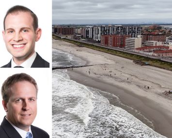 Greystone's Eric Rosenstock (top) and Jeff Englund, and an aerial view of Long Beach, N.Y.