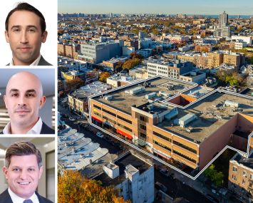JLL's Ethan Stanton (top), Mike Mazzara (center) and Scott Aiese, and Kingswood Center in Brooklyn.