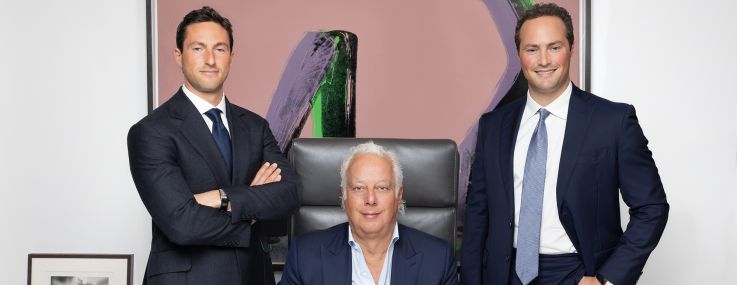 Gaby Rosen (from left), Aby Rosen and Charlie Rosen.