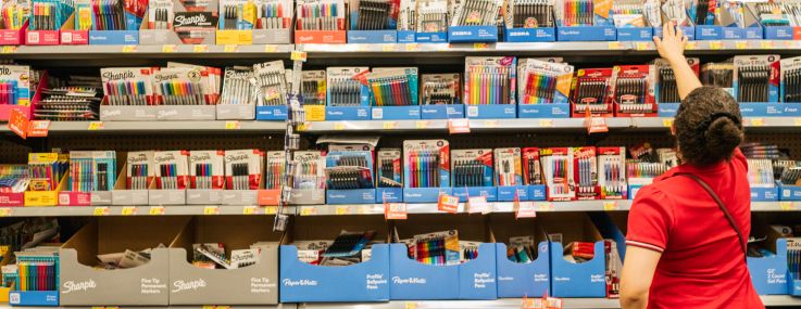 A customer shops at a Walmart in Houston, Texas.