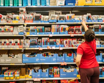 A customer shops at a Walmart in Houston, Texas.