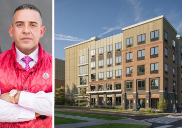 BFC Partners' Joseph Ferrara and a rendering of Parkside Commons in Syracuse, N.Y.