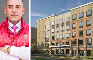 BFC Partners' Joseph Ferrara and a rendering of Parkside Commons in Syracuse, N.Y.