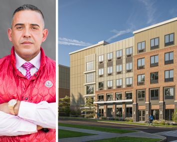 BFC Partners' Joseph Ferrara and a rendering of Parkside Commons in Syracuse, N.Y.