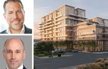 Madison Realty Capital's Josh Zegen (top), Cottonwood Group's Mark Green, and a rendering of LIDO Asbury Park.