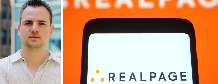 Cherre's L.D. Salmanson and the RealPage logo displayed on a mobile phone.