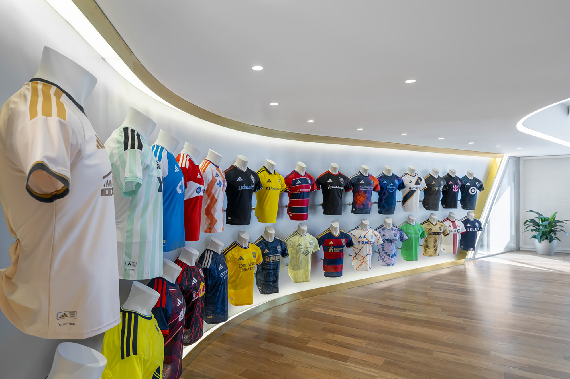 On display in the reception area, is a players’ jersey wall and the MLS Cup, the trophy awarded to the champion team at the end of every season.