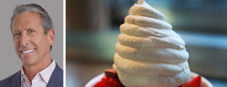 Mark Kapnick of Lee & Associates NYC and a sundae from Scoop N Scootery.