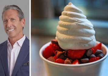 Mark Kapnick of Lee & Associates NYC and a sundae from Scoop N Scootery.