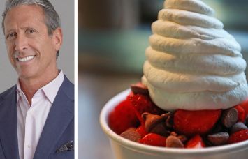 Mark Kapnick of Lee & Associates NYC and a sundae from Scoop N Scootery.
