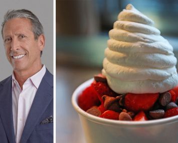 Mark Kapnick of Lee & Associates NYC and a sundae from Scoop N Scootery.