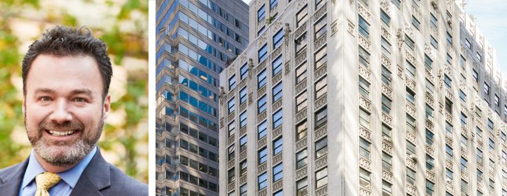 GFP Real Estate's Martin McGrath (top) and Kephra Stone, and 515 Madison Avenue.