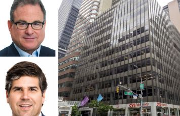 JLL's Mitch Konsker (top) and Clark Finney, and 757 Third Avenue.