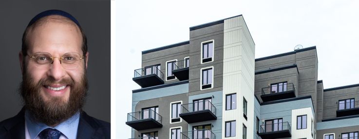Meridian Capital Group's Naphtali Marrus (top) and Ben Nevid, and 406 Remsen Avenue, Brooklyn.