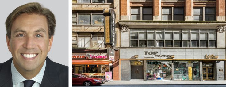 Lee & Associates NYC's Noah Caspi (top) and Todd Korren, and 149 West 36th Street.