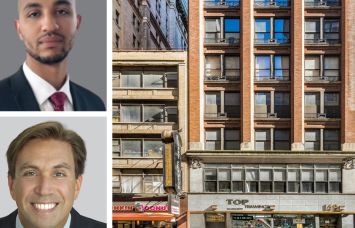 Lee & Associates NYC's Noah Caspi (top) and Todd Korren, and 149 West 36th Street.