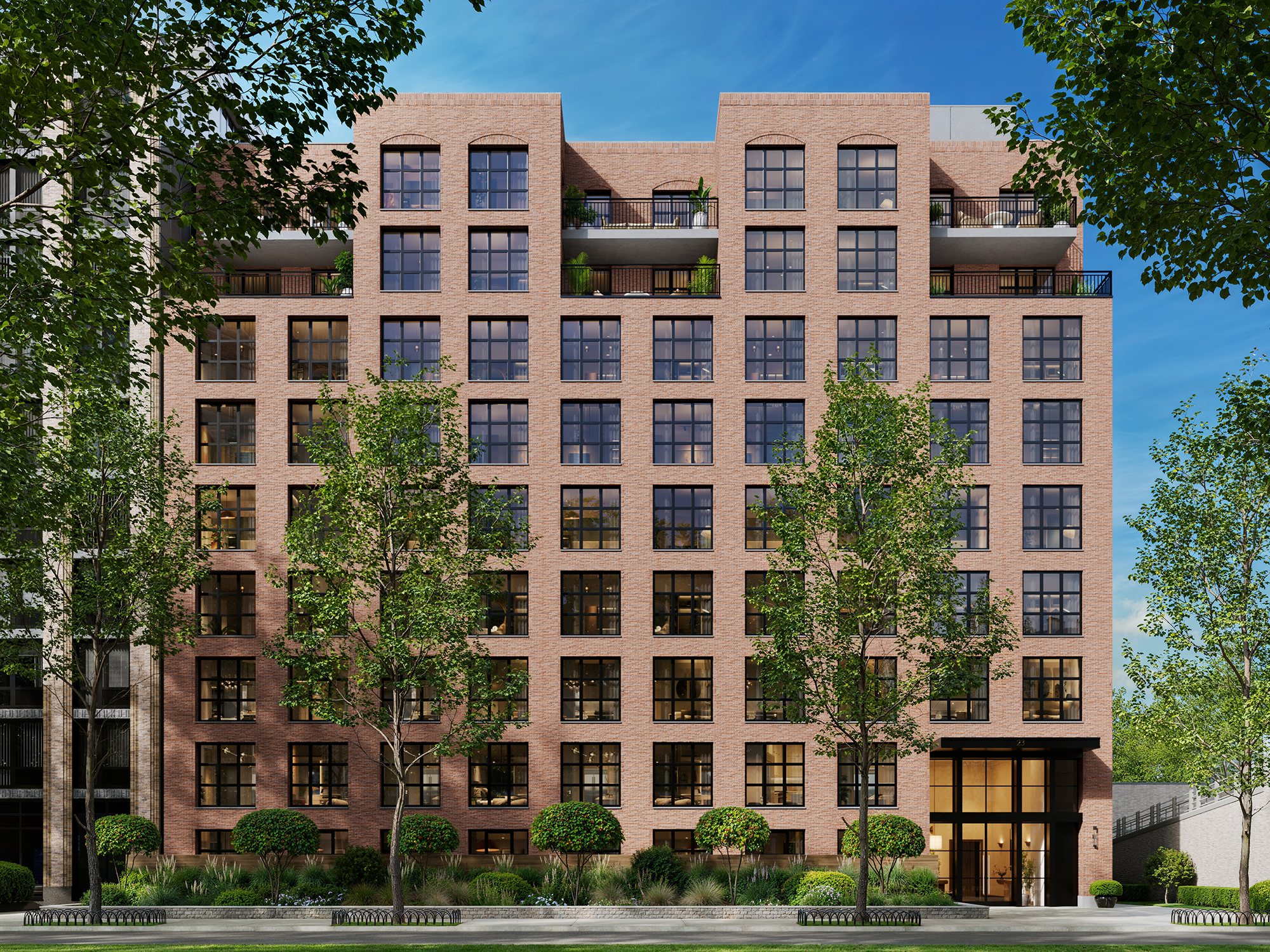 The Windsor at 23 Ocean Parkway, a red-brick building with 98 condo units for sale.