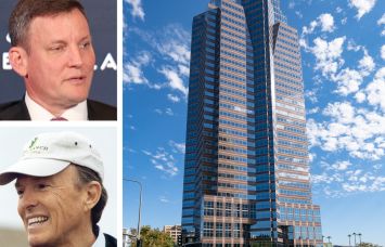 Paul Griggs (top), CEO at PricewaterhouseCoopers, Donald Bren of Irvine Company, and 2121 Avenue of the Stars, Los Angeles.