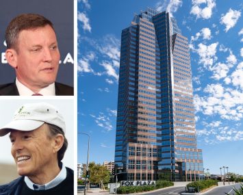 Paul Griggs (top), CEO at PricewaterhouseCoopers, Donald Bren of Irvine Company, and 2121 Avenue of the Stars, Los Angeles.