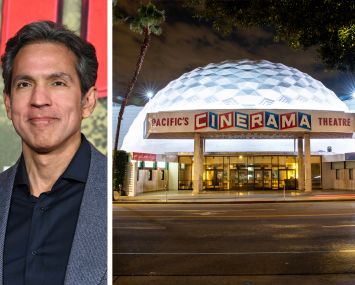 Sony Pictures Entertainment CEO Ravi Ahuja and Cinerama Dome Theatre in Hollywood, Calif.