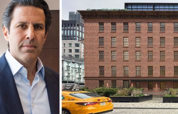 Robert Cayre of Aurora Capital Associates and a rendering of 675 Hudson Street.