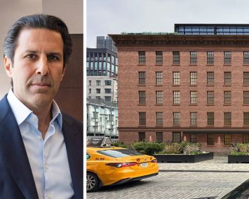 Robert Cayre of Aurora Capital Associates and a rendering of 675 Hudson Street.