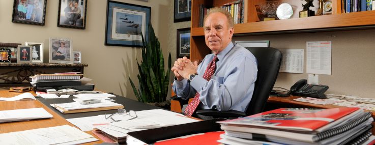 Former Dallas Cowboys quarterback and current commercial real estate investor conducting business at The Staubach Group office April 2, 2009 in Dallas, Texas.