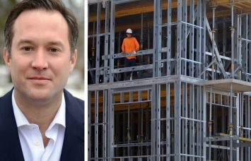 Systima Capital Management's Ryan Paszczykowski and an apartment building under construction in Texas.
