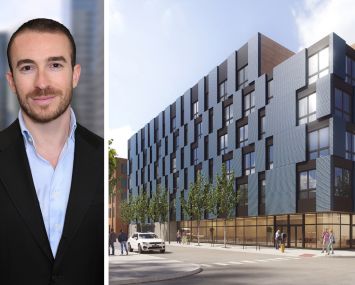 S3 Capital's Steven Jemal and a rendering of 1640 North Hancock Street, Philadelphia.