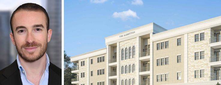 S3 Capital's Steven Jemal and a rendering of The Albritton in Friendswood, Texas.