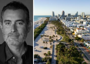 PEBB Capital's Todd Rosenberg and an aerial view of South Beach in Miami.