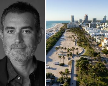 PEBB Capital's Todd Rosenberg and an aerial view of South Beach in Miami.