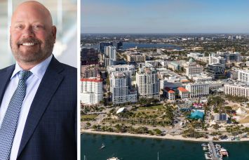 Suffolk Construction's Tom Thrasher and downtown West Palm Beach, Fla.