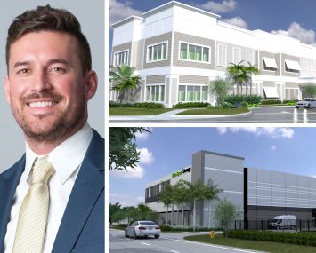 Affinius Capital's Tyler Figley, self-storage facilities in the portfolio in Pembroke Pines, Fla. (top), and Coral Gables, Fla.