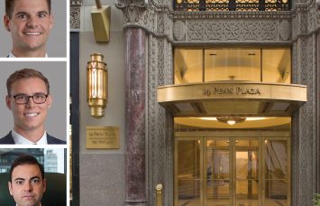 Lee & Associates' Woody King (top) and Sean Slattery (center), Circle Realty's Jay Futersak, and 14 Penn Plaza.