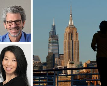 Empire State Realty Trust's Anthony Malkin (top) and Christina Chiu, and the Empire State Building.