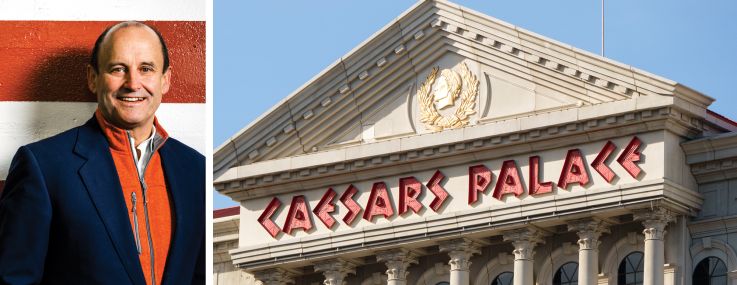 Vici Properties CEO Ed Pitoniak and Caesars Palace in Las Vegas.