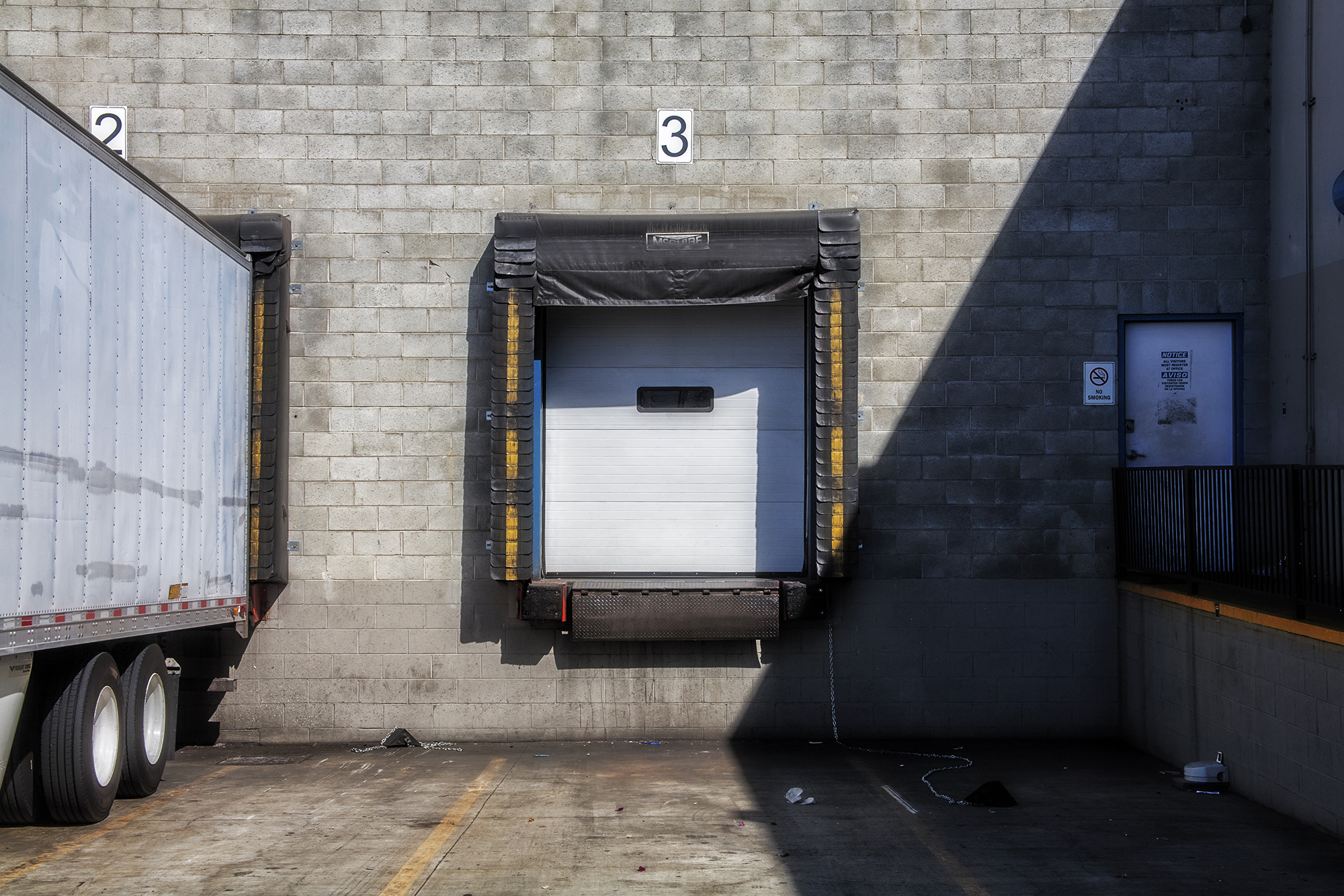 A loading dock at a warehouse.