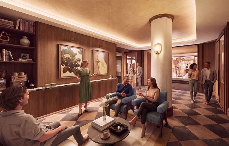 A rendering of the gallery at 430 Park Avenue.