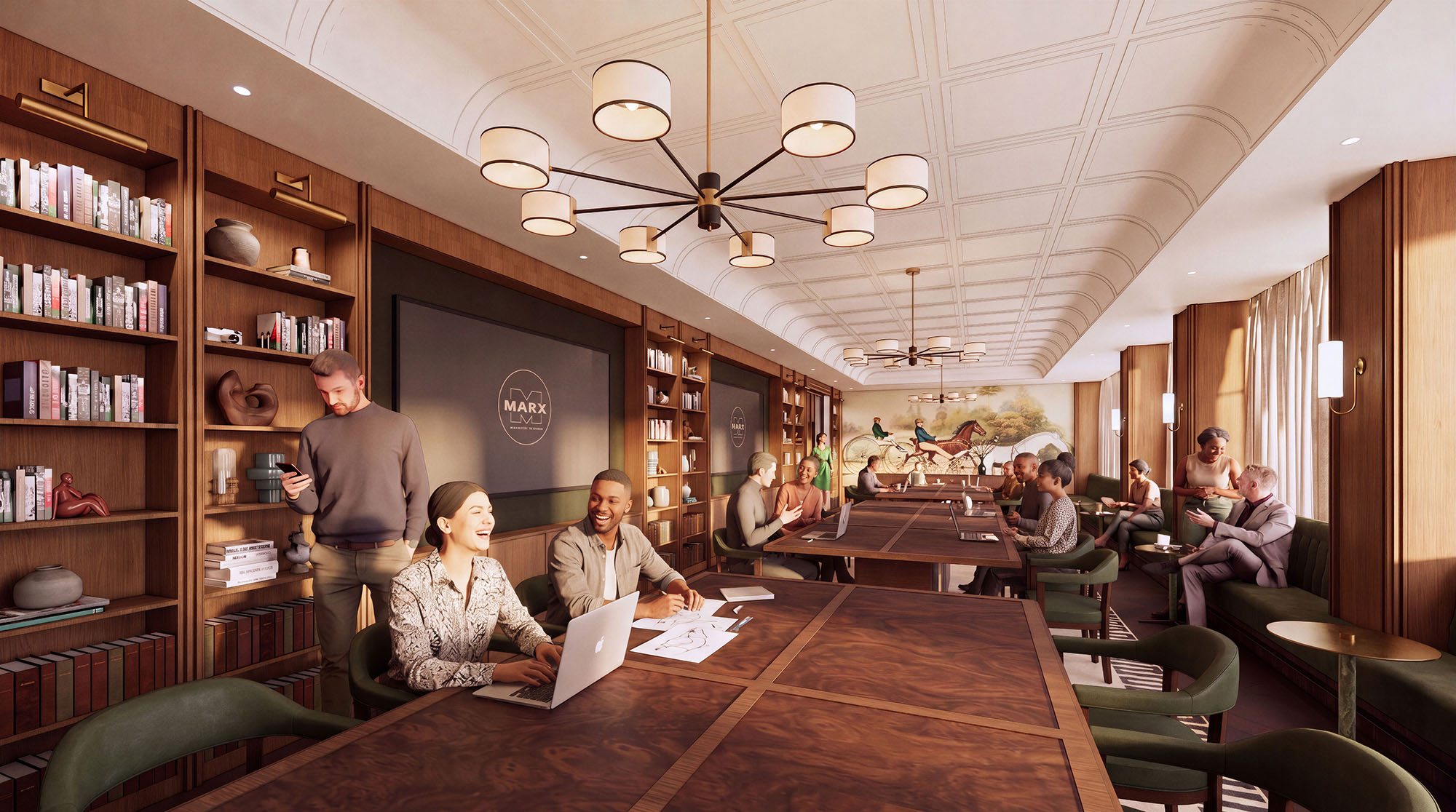 A rendering of the Library at 430 Park Avenue.