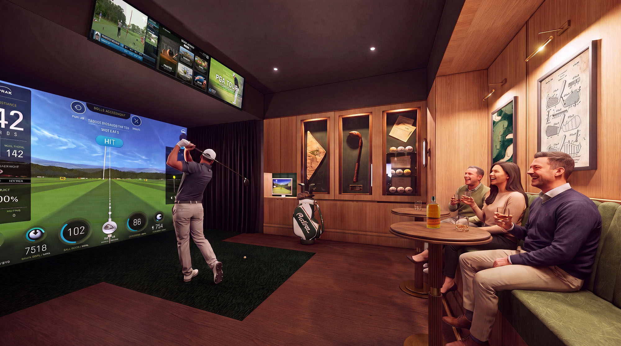 A rendering of the Links Lounge at 430 Park Avenue.