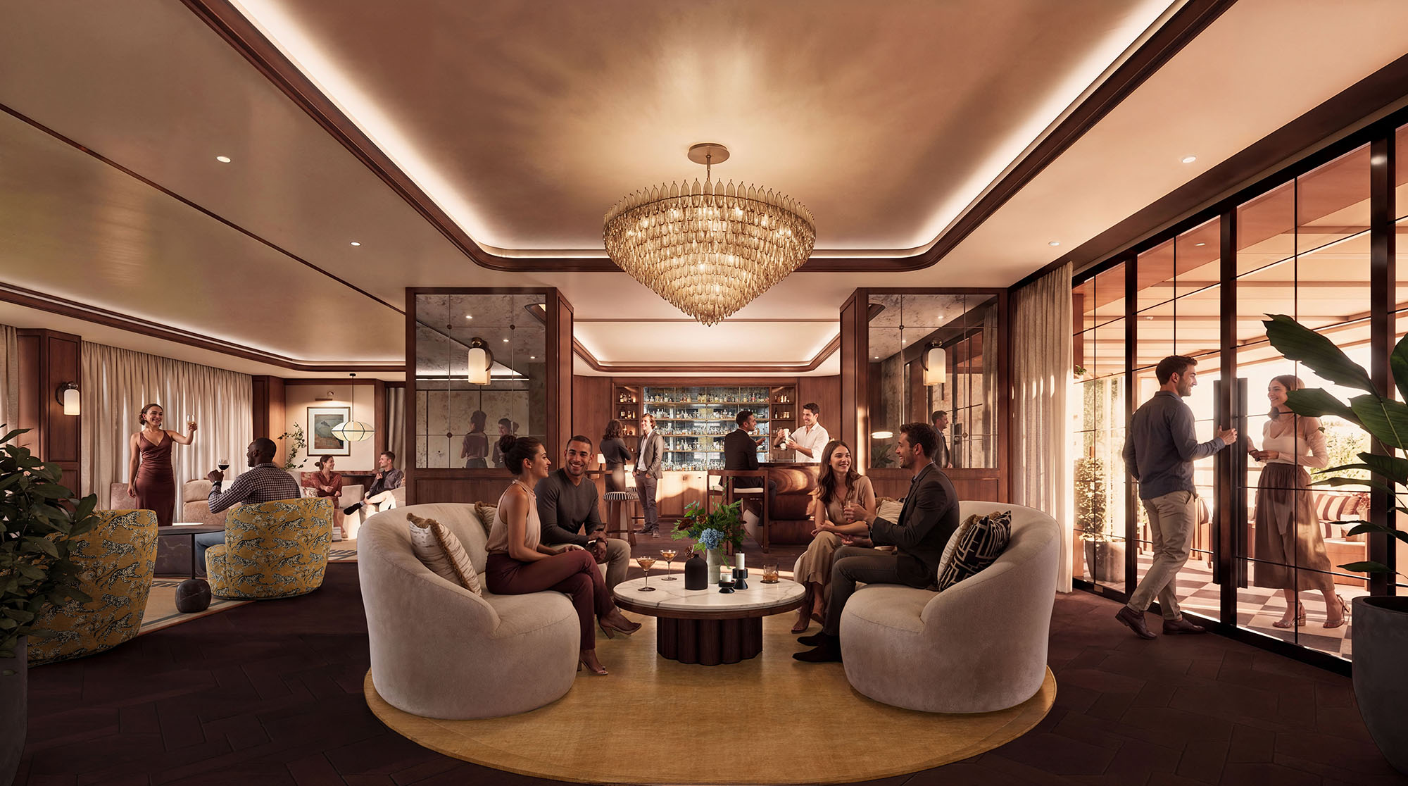 A rendering of the Parlour at 430 Park Avenue.