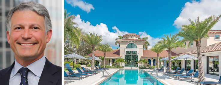 Cortland CEO Steve DeFrancis and Portofino Place Apartments in West Palm Beach, Fla.